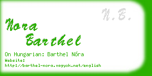 nora barthel business card